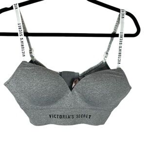 Victoria's Secret Heather Gray padded wireless bralette size Large